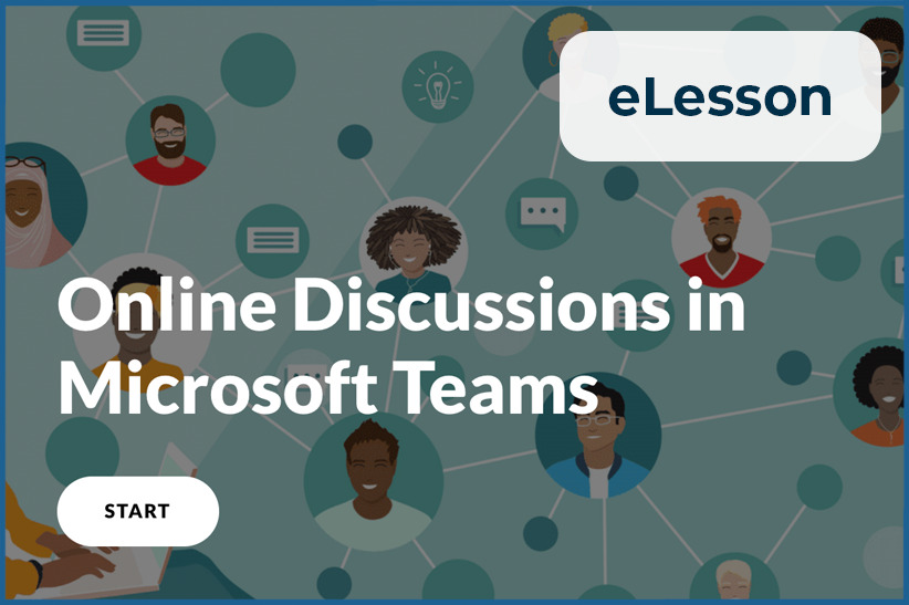 A screenshot of the header for an eLesson called "Online Discussions in Microsoft Teams"